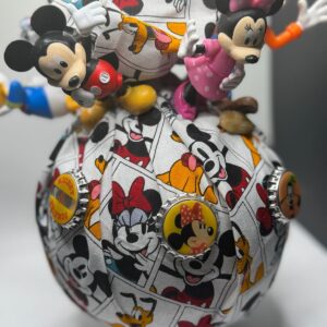 Mickey and Friends w vintage bottle caps on Mickey covered 9” Sphere