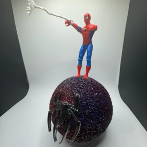 Spider emblem on blue/red 6” sphere